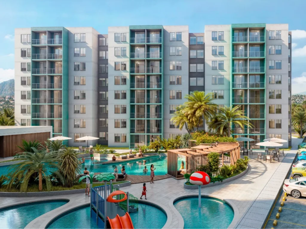 Proyecto Condominio AWA Render de la fachada del proyecto Condominio Awa